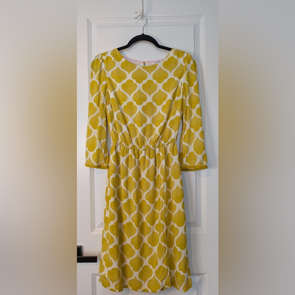 Boden Women’s Dolly Day Dress Yellow Dotty Size 4